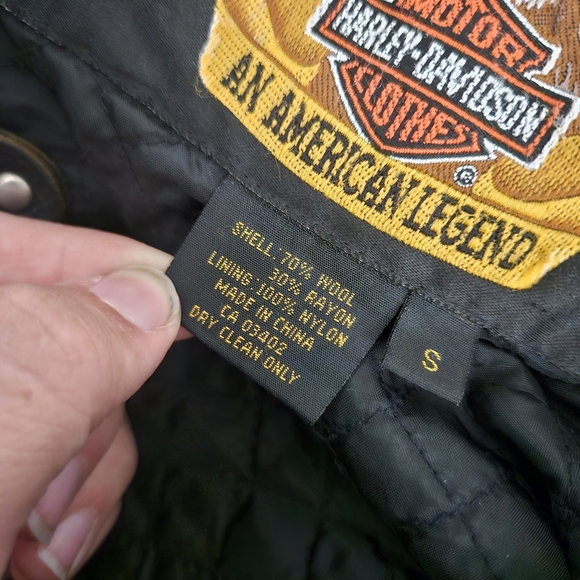 Harley-Davidson Black Varsity Jacket with Patches Large - Picture 7 of 7